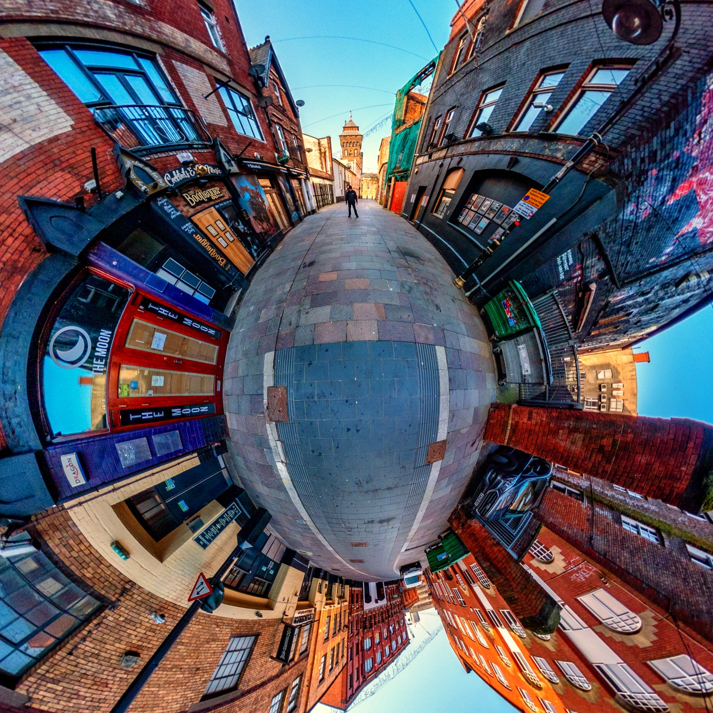 Womanby Street, Tiny Planet Photograph.