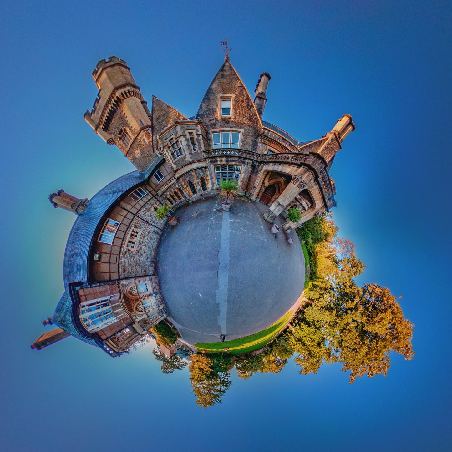 Insole Court, Llandaff Tiny Planet Photograph.