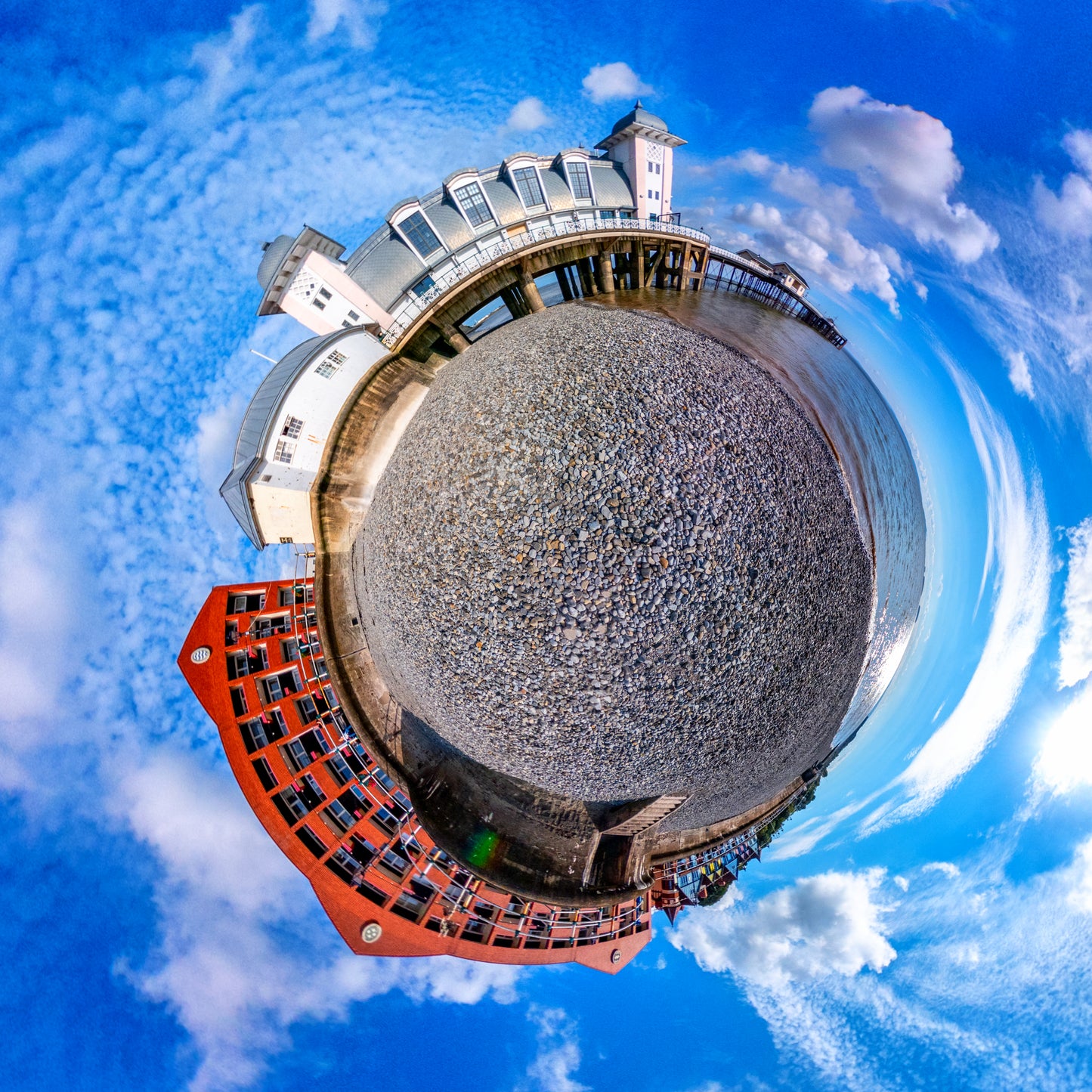 Penarth Pier, Tiny Planet Photograph.
