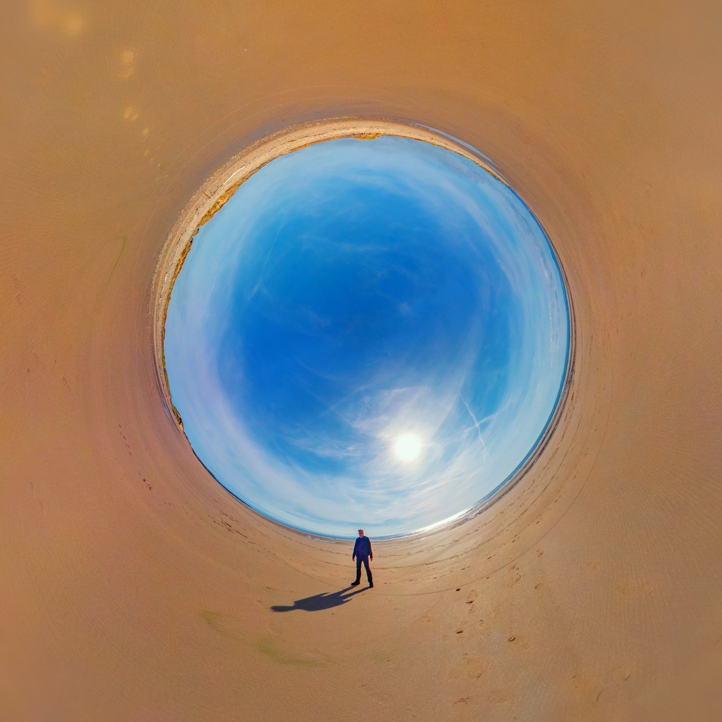 The Beach, Tiny Planet Photograph.