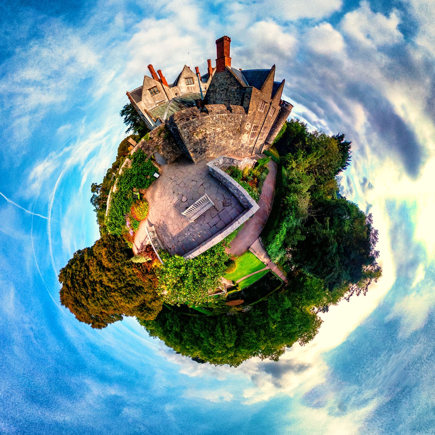 St Fagans Castle, Tiny Planet Photograph.