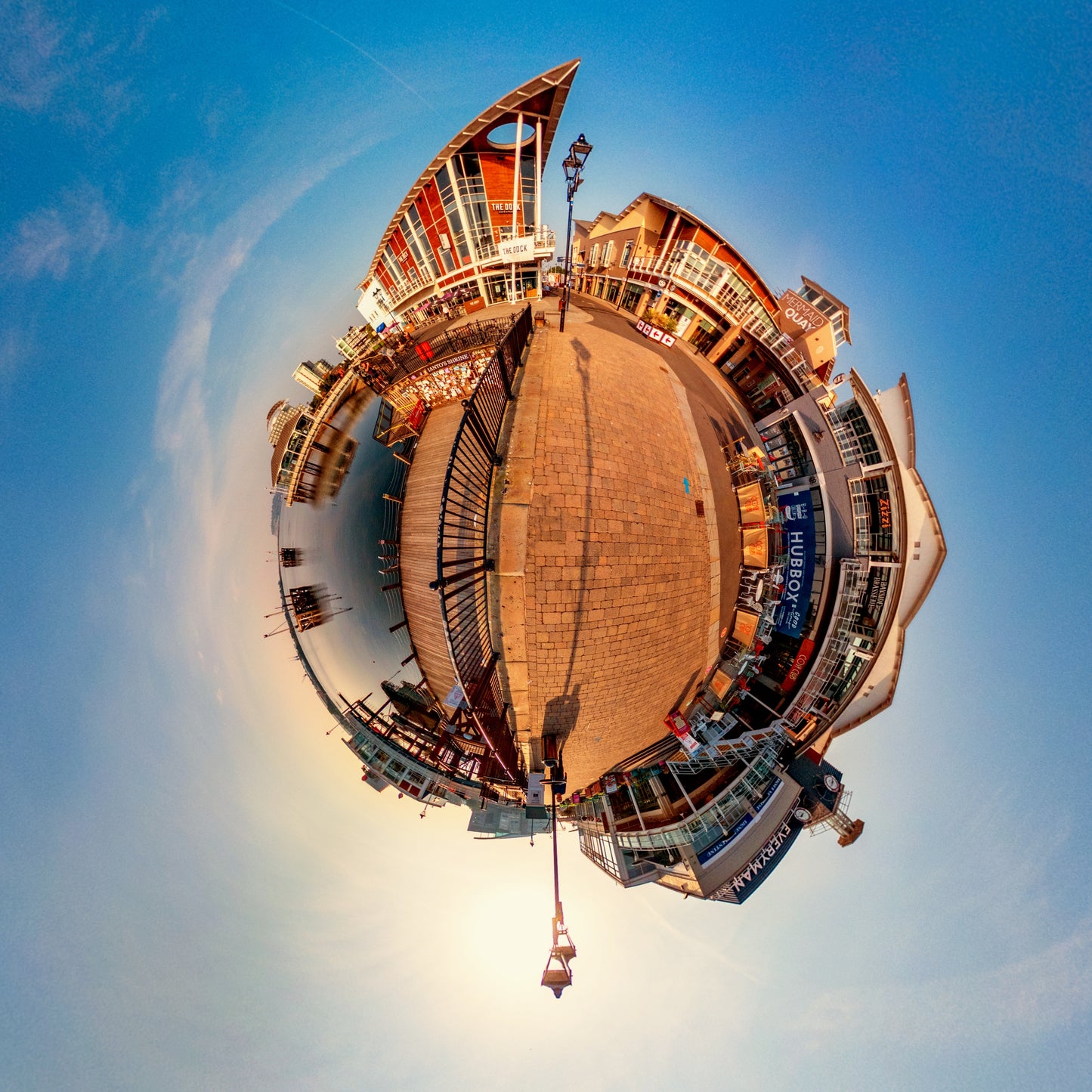 Cardiff Bay, Tiny Planet Photograph.