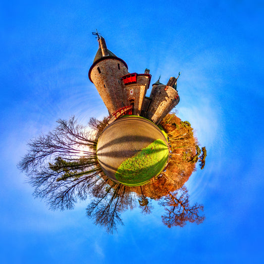 Castell Coch, Cardiff. Tiny Planet Photograph.