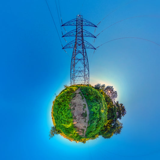 Magnetic fields, Cardiff. Tiny Planet Photograph.