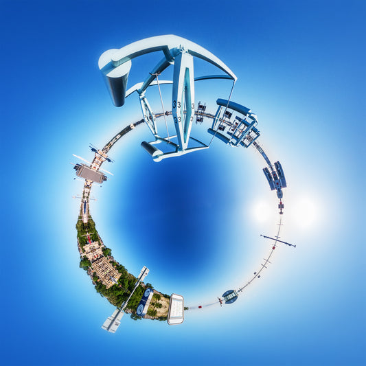 Cardiff Bay Mirror Tiny Planet Photograph.