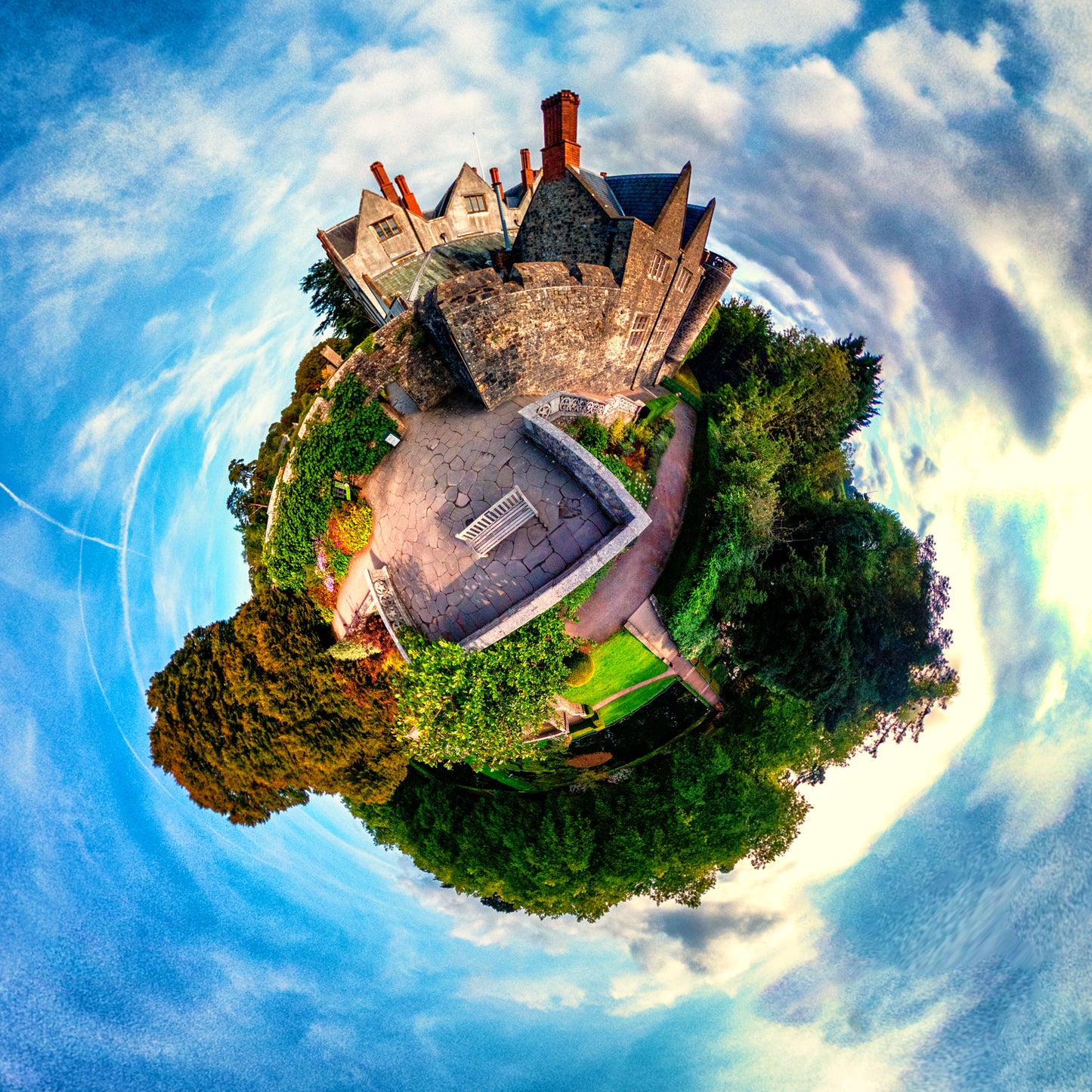 St Fagans Castle,  Tiny Planet Photograph.